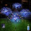 Outdoor Solar Garden Lights;  4 Pack 120 LED Copper Wire Waterproof Solar Garden Fireworks Lamp with Remote;  8 Modes Decorative Sparkles Stake Landsc