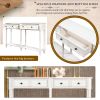 Console Table Sofa Table Easy Assembly with Two Storage Drawers and Bottom Shelf for Living Room, Entryway