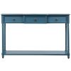 Console Table Sofa Table with Drawers for Entryway with Projecting Drawers and Long Shelf