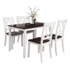 5-Piece Dining Table Set Home Kitchen Table and Chairs Wood Dining Set