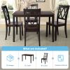 5-Piece Dining Table Set Home Kitchen Table and Chairs Wood Dining Set