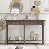 Console Table Sofa Table Easy Assembly with Two Storage Drawers and Bottom Shelf for Living Room, Entryway