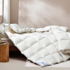 Lightweight Down Comforter King Size Summer Cooling Down Blanket All Season Duvet Insert White Fluffy Comforter 100% Cotton Cover with 8 Corner Tabs