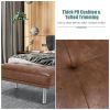 Rectangle Tufted Ottoman with Stainless Steel Legs for Living Room