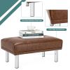 Rectangle Tufted Ottoman with Stainless Steel Legs for Living Room