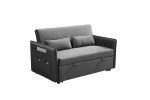 MEGA Pull Out Sofa Bed; Modern Adjustable Pull Out Bed Lounge Chair with 2 Side Pockets; 2 Pillows for Home Office