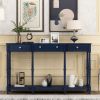 Solid Wood Console Table;  Classic Entryway Table with Storage Shelf and Drawer for Home