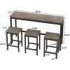 Modern Design Kitchen Dining Table,Pub Table,Long Dining Table Set with 3 Stools,Easy Assembly