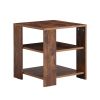 Square side table,simple style design,3-tier end table,wood living room nightstand,bedroom,easy assembly,1-pack