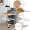 2-Tier End Table with Metal Storage Shelf and Foldable Frame