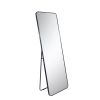 Full-Length Mirror 63"x20";  Round Corner Aluminum Alloy Frame Floor Full Body Large Mirror;  Stand or Leaning Against Wall for Living Room or Bedroom