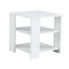 Square side table,simple style design,3-tier end table,wood living room nightstand,bedroom,easy assembly,1-pack