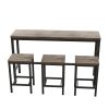 Modern Design Kitchen Dining Table,Pub Table,Long Dining Table Set with 3 Stools,Easy Assembly