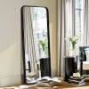 Full-Length Mirror 63"x20";  Round Corner Aluminum Alloy Frame Floor Full Body Large Mirror;  Stand or Leaning Against Wall for Living Room or Bedroom