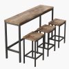 Modern Design Kitchen Dining Table,Pub Table,Long Dining Table Set with 3 Stools,Easy Assembly