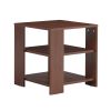 Square side table,simple style design,3-tier end table,wood living room nightstand,bedroom,easy assembly,1-pack