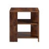 Square side table,simple style design,3-tier end table,wood living room nightstand,bedroom,easy assembly,1-pack