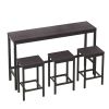 Modern Design Kitchen Dining Table,Pub Table,Long Dining Table Set with 3 Stools,Easy Assembly