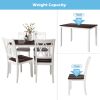 5-Piece Dining Table Set Home Kitchen Table and Chairs Wood Dining Set