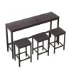 Modern Design Kitchen Dining Table,Pub Table,Long Dining Table Set with 3 Stools,Easy Assembly