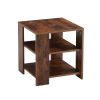 Square side table,simple style design,3-tier end table,wood living room nightstand,bedroom,easy assembly,1-pack