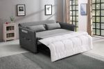 MEGA Pull Out Sofa Bed; Modern Adjustable Pull Out Bed Lounge Chair with 2 Side Pockets; 2 Pillows for Home Office