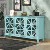 62.2'' Accent Cabinet Modern Console Table for Living Room Dining Room With 3 Doors and Adjustable Shelves