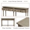 Console Table Sofa Table Easy Assembly with Two Storage Drawers and Bottom Shelf for Living Room, Entryway