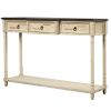 Console Table Sofa Table with Drawers for Entryway with Projecting Drawers and Long Shelf