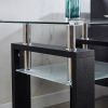 Clear Glass Top Side Table;  24"x24"x24" End Table;  Modern Design For Home